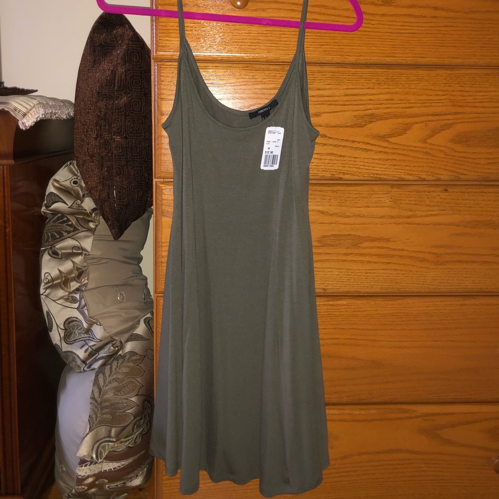 Never worn super cute olive green short dress